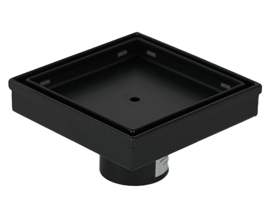 Black Stainless Steel Tile Insert Floor Waste - 115mm