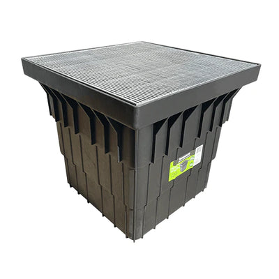 PLASTIC DRAINAGE PIT WITH GALVANISED GRATE