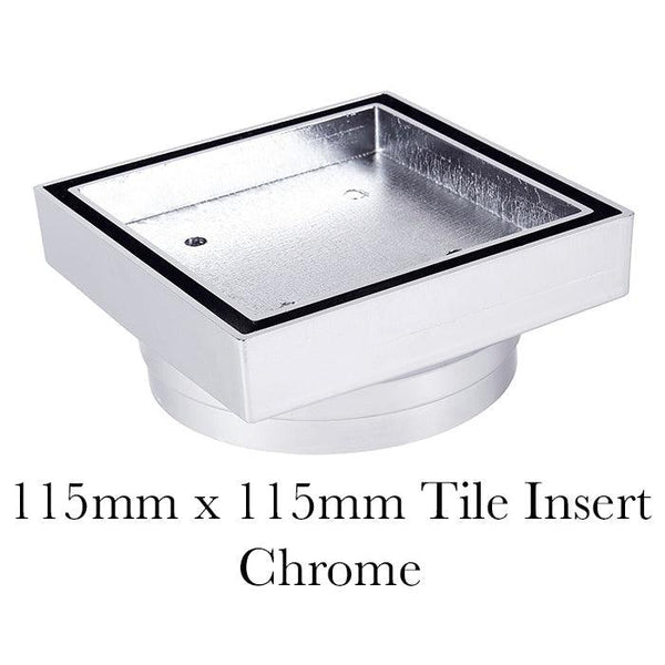 Chrome Tile Insert Drain Floor Waste - Steel Builders