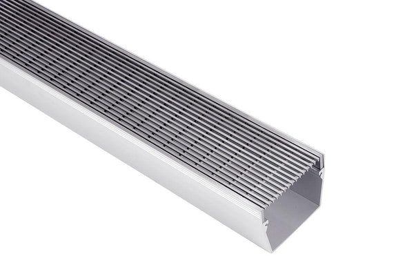 External Aluminium Base & Stainless Steel Top Drain - Heelguard Pattern - Steel Builders