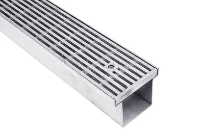 Galvanised External Box Grate & Channel - MAXI Heelguard Pattern - 200mm x 170mm - Steel Builders