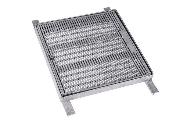 Galvanised Pit Grate and Frame - Heelguard Pattern - Steel Builders