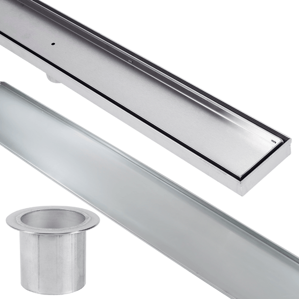 Stainless Steel Shower Drain & Grate (100mm x 30mm Wide) - Tile Insert - Steel Builders
