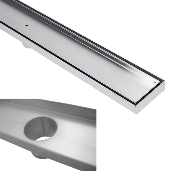 Stainless Steel Shower Drain & Grate (100mm x 30mm Wide) - Tile Insert - Steel Builders