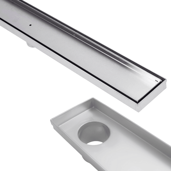 Stainless Steel Shower Drain & Grate (100mm x 30mm Wide) - Tile Insert - Steel Builders