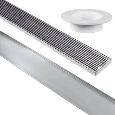 Stainless Steel Shower Drain & Grate (70mm x 25mm Wide) - Heelguard Pattern - Steel Builders