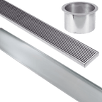 Stainless Steel Shower Drain & Grate (70mm x 25mm Wide) - Heelguard Pattern - Steel Builders