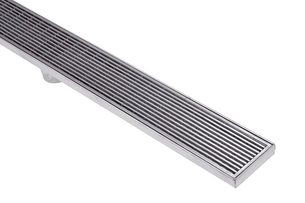 Stainless Steel Shower Drain & Grate (70mm x 25mm Wide) - Heelguard Pattern - Steel Builders