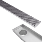 Stainless Steel Shower Drain & Grate (70mm x 25mm Wide) - Heelguard Pattern - Steel Builders