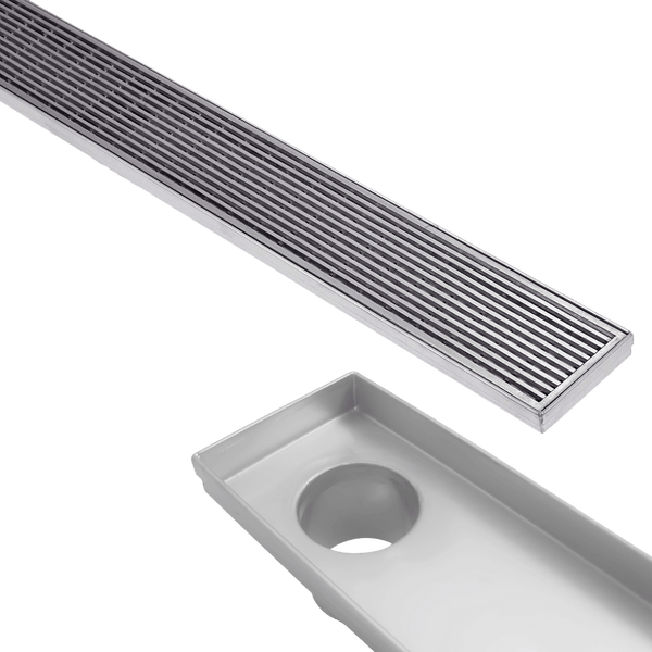 Stainless Steel Shower Drain & Grate (70mm x 25mm Wide) - Heelguard Pattern - Steel Builders