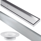 Stainless Steel Shower Drain & Grate (70mm x 25mm Wide) - Tile Insert - Steel Builders