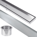 Stainless Steel Shower Drain & Grate (70mm x 25mm Wide) - Tile Insert - Steel Builders