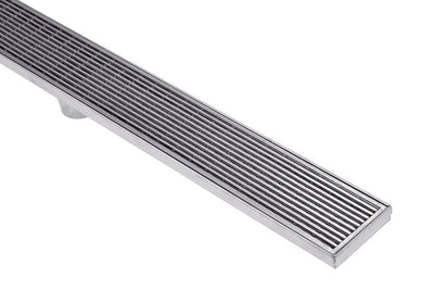 Stainless Steel Shower Drain & Grate (85mm x 22mm Wide) - Heelguard Pattern - Steel Builders