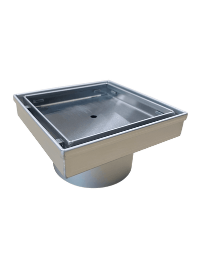 Stainless Steel Tile Insert Drain Floor Wastes - 115mm x 115mm - Steel Builders